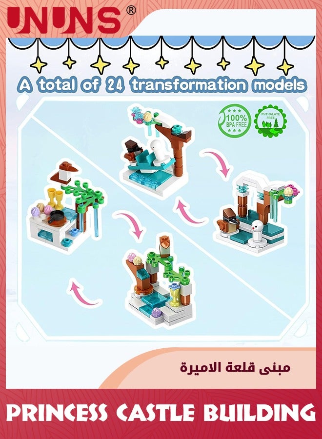 Girls Building Blocks Set,554pcs Princess Castle Toys For Girls,25 Models STEM Building Kit Toys For Kids Age 6-12,Educational Construction Toys Gifts For 6 7 8 9 10 11 12 Years Old Girls