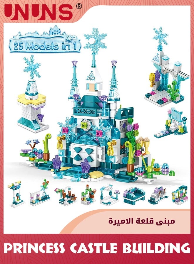 Girls Building Blocks Set,554pcs Princess Castle Toys For Girls,25 Models STEM Building Kit Toys For Kids Age 6-12,Educational Construction Toys Gifts For 6 7 8 9 10 11 12 Years Old Girls