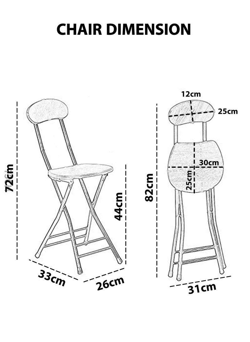 Foldable Wooden Square Table And 2 Folding Chairs Seats Metal For Breakfast Computer Laptop Desk Office Workstation Kitchen Balcony Home Dining Outdoor Picnic Beach Desert Camping