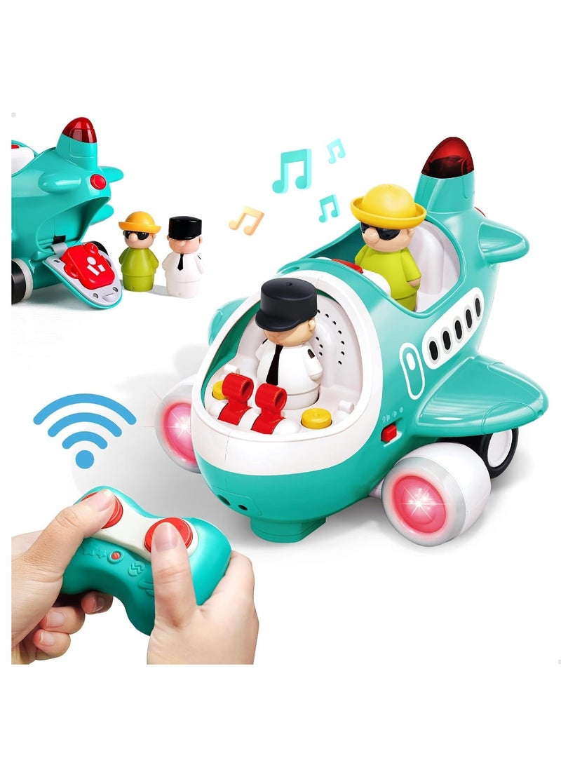 Toddler Kids Toys - Remote control Plane - Aircraft Pretend Play Children toys - Multi Modes - Light And Music Fun Aeroplane Car Toys For Baby
