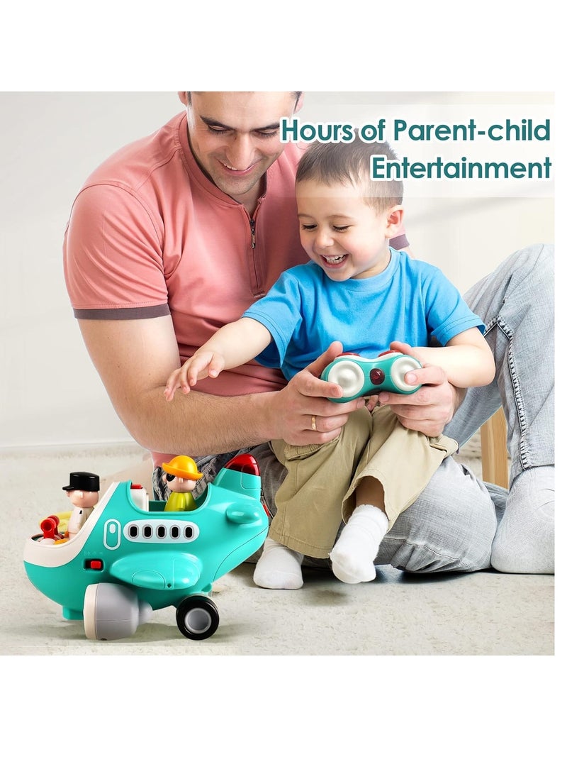 Toddler Kids Toys - Remote control Plane - Aircraft Pretend Play Children toys - Multi Modes - Light And Music Fun Aeroplane Car Toys For Baby