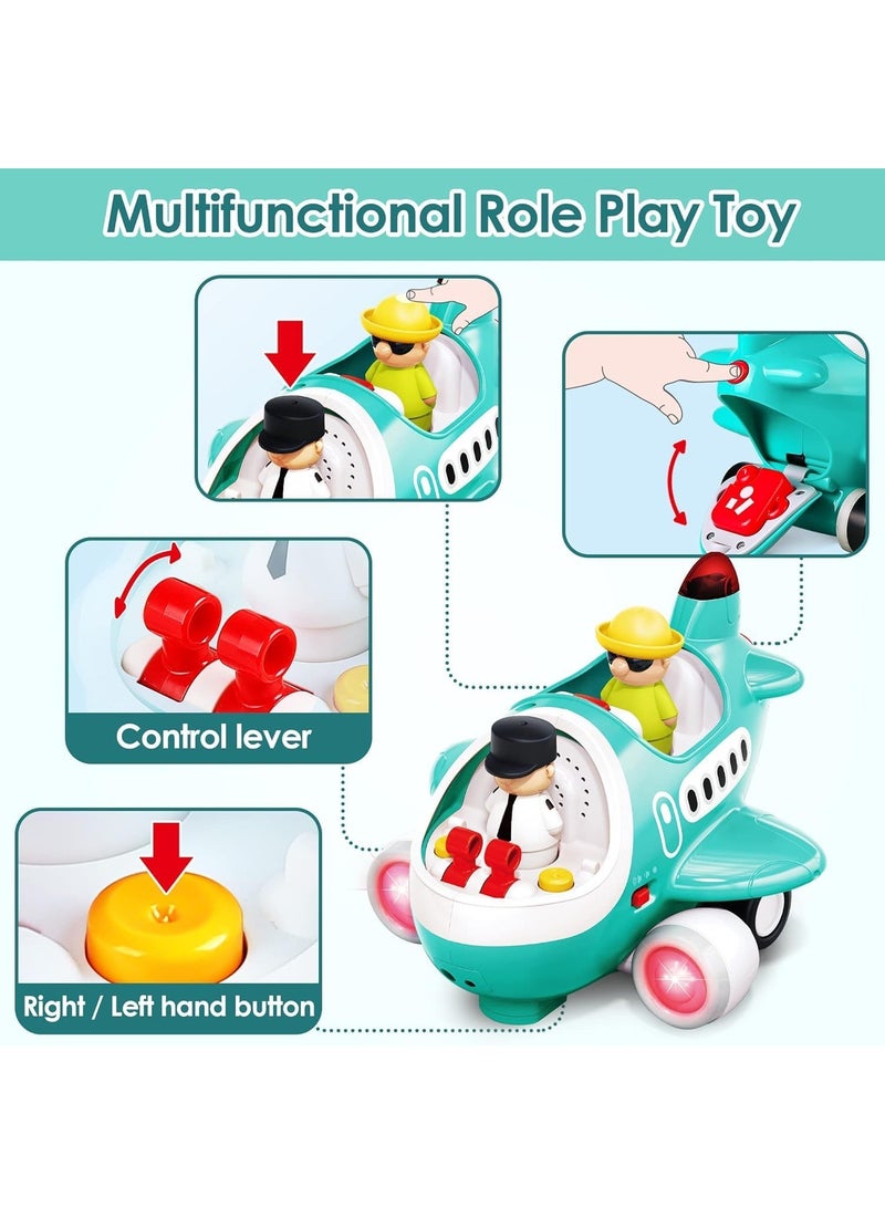 Toddler Kids Toys - Remote control Plane - Aircraft Pretend Play Children toys - Multi Modes - Light And Music Fun Aeroplane Car Toys For Baby