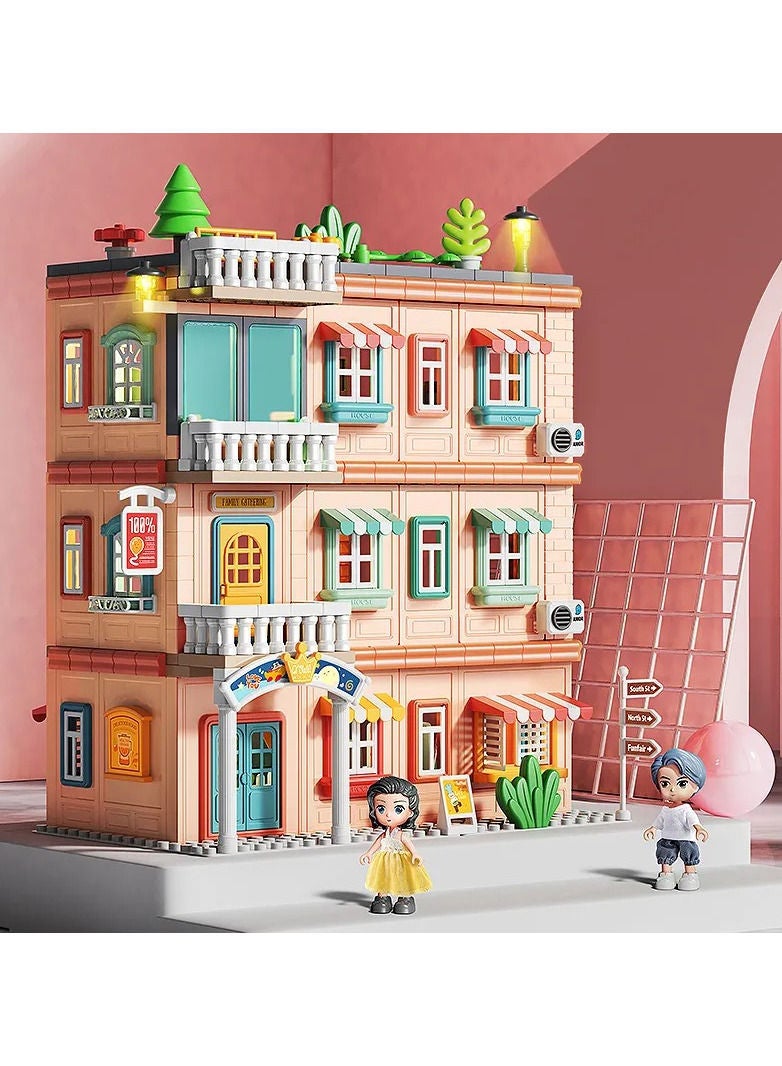 City Dream House Building Set 1803, 382 Big Blocks Gift Toys For Girls & Boys 3+ Years Old, Kids Learning and Education Doll House with Kitchen, Bedroom, Bathroom & Living Room
