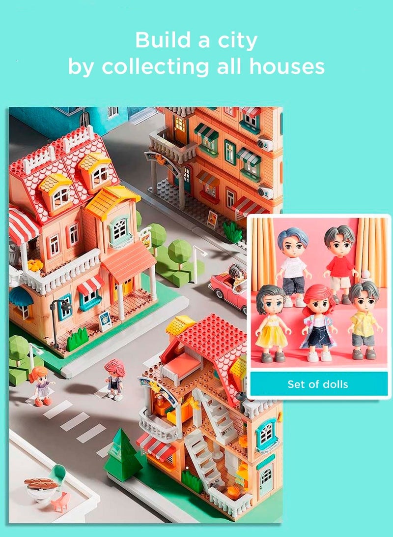 City Dream House Building Set 1803, 382 Big Blocks Gift Toys For Girls & Boys 3+ Years Old, Kids Learning and Education Doll House with Kitchen, Bedroom, Bathroom & Living Room