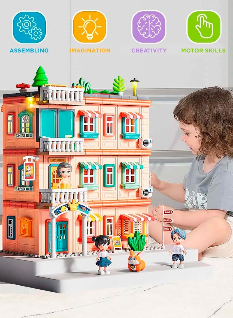 City Dream House Building Set 1803, 382 Big Blocks Gift Toys For Girls & Boys 3+ Years Old, Kids Learning and Education Doll House with Kitchen, Bedroom, Bathroom & Living Room