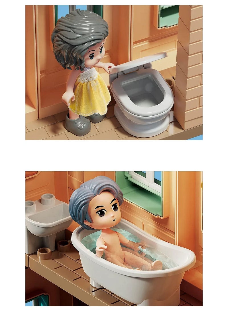 City Dream House Building Set 1803, 382 Big Blocks Gift Toys For Girls & Boys 3+ Years Old, Kids Learning and Education Doll House with Kitchen, Bedroom, Bathroom & Living Room