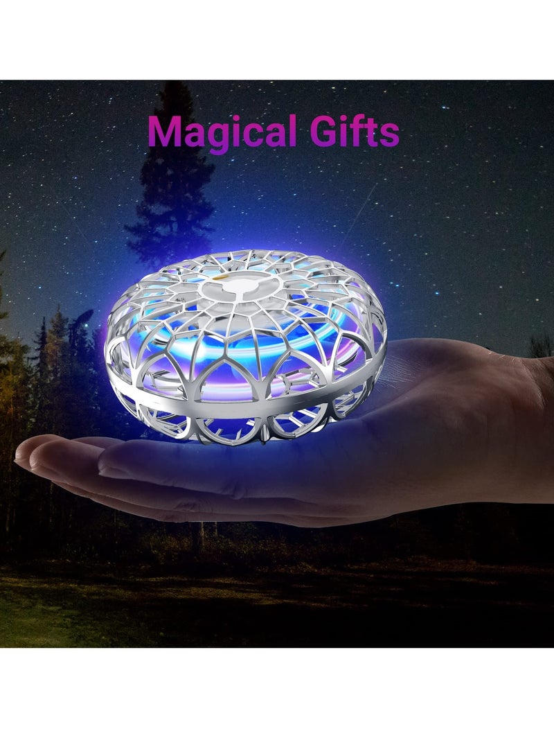 360° Rotating Flying Orb Ball Toys, Hand Controlled Motion Sensor Mini Drone, Mini Drone for Kids Adult, Flying Spinner UFO with LED Light Indoor Outdoor Toys for Boys and Girls