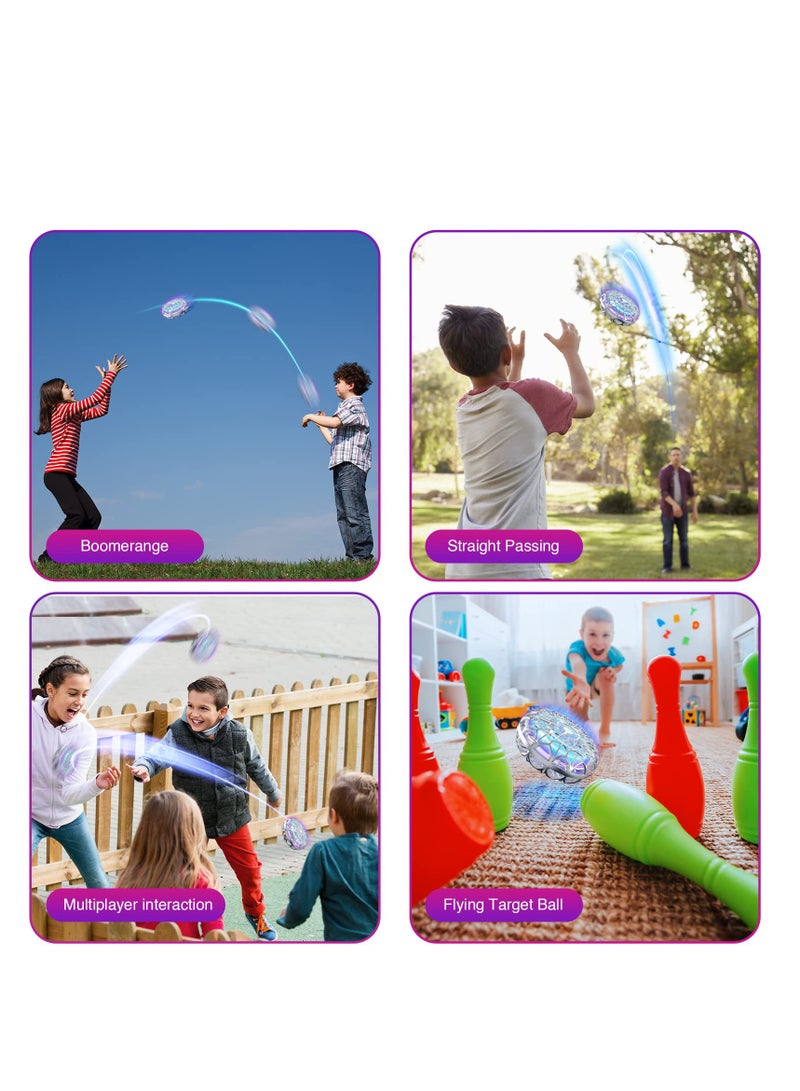 360° Rotating Flying Orb Ball Toys, Hand Controlled Motion Sensor Mini Drone, Mini Drone for Kids Adult, Flying Spinner UFO with LED Light Indoor Outdoor Toys for Boys and Girls