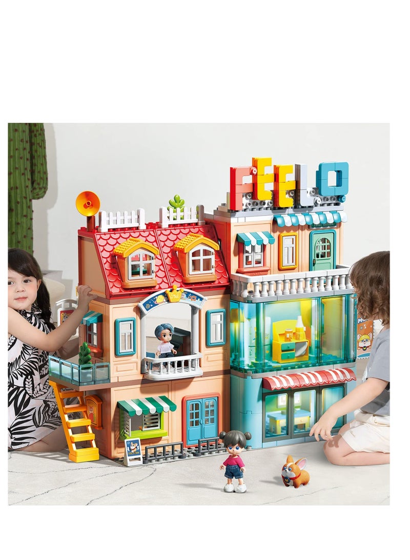 Creative Foldable House Building Set 1809, 346 Big Blocks Gift Toy for 3+ Years Old Boys and Girls Who Love Architecture and City Theme, Kids Learning and Education Family Game