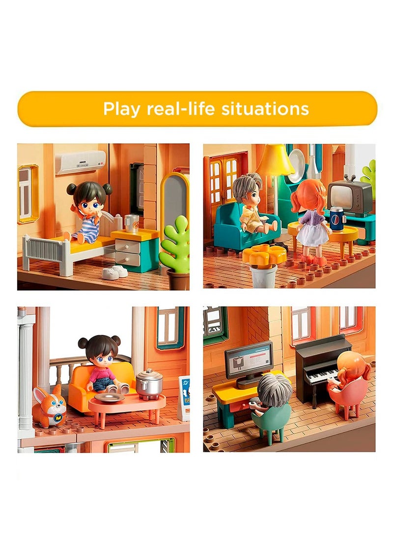 Creative Foldable House Building Set 1809, 346 Big Blocks Gift Toy for 3+ Years Old Boys and Girls Who Love Architecture and City Theme, Kids Learning and Education Family Game