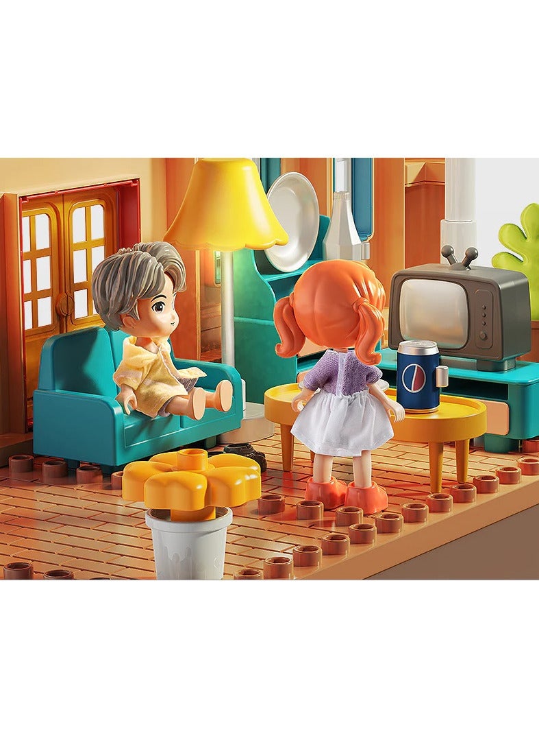 Creative Foldable House Building Set 1809, 346 Big Blocks Gift Toy for 3+ Years Old Boys and Girls Who Love Architecture and City Theme, Kids Learning and Education Family Game