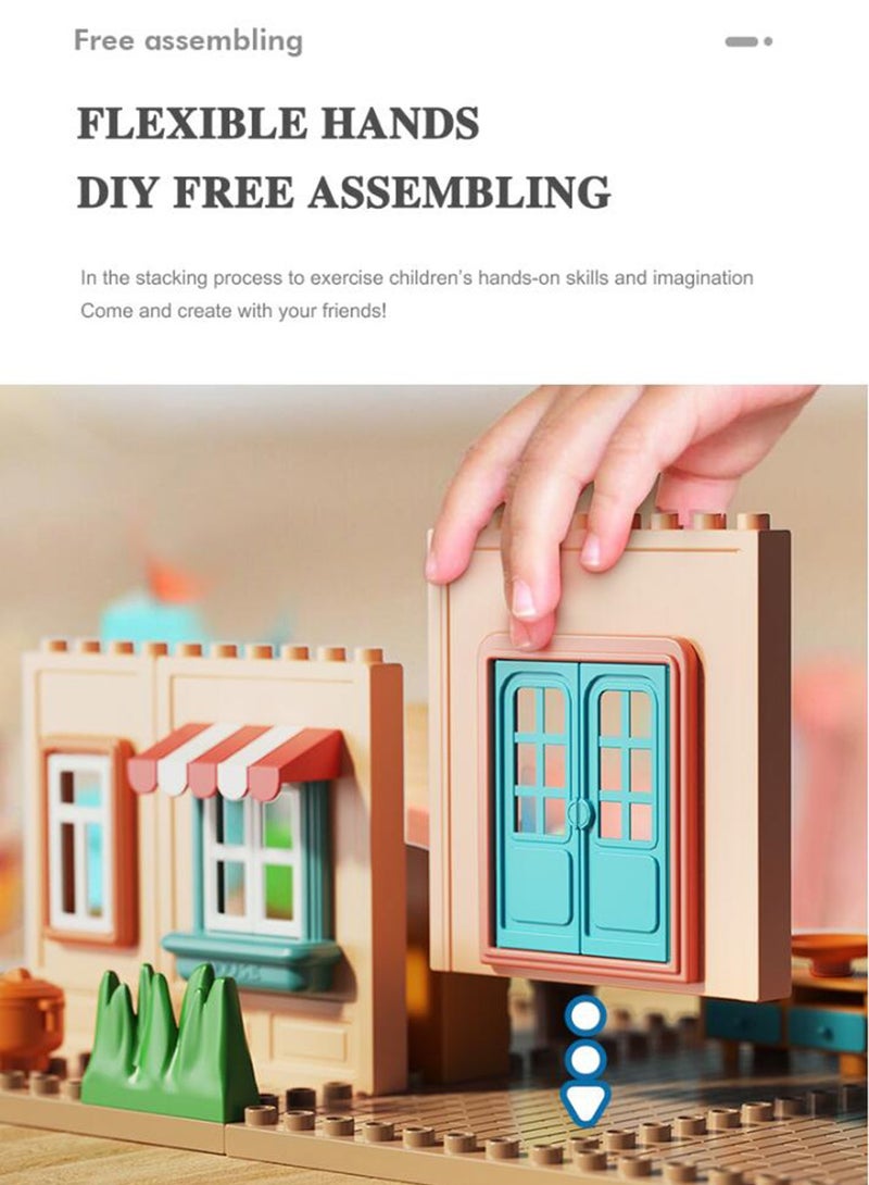 Creative Foldable House Building Set 1809, 346 Big Blocks Gift Toy for 3+ Years Old Boys and Girls Who Love Architecture and City Theme, Kids Learning and Education Family Game