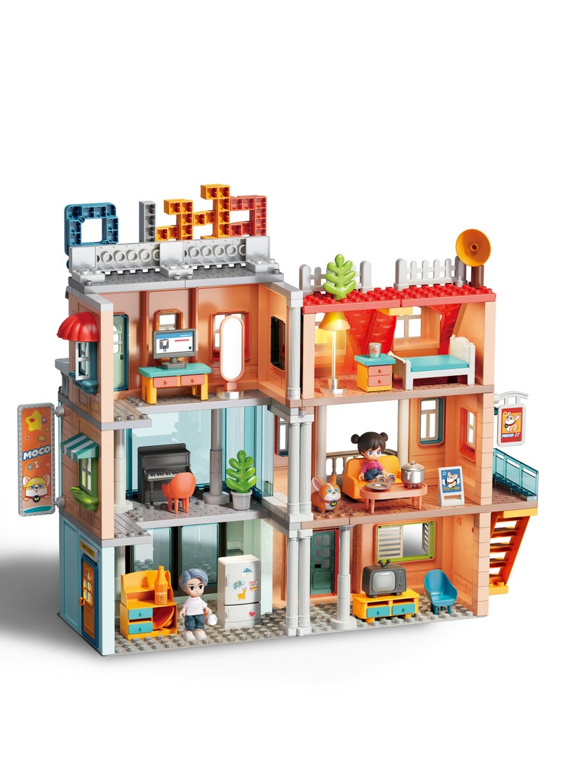 Creative Foldable House Building Set 1809, 346 Big Blocks Gift Toy for 3+ Years Old Boys and Girls Who Love Architecture and City Theme, Kids Learning and Education Family Game