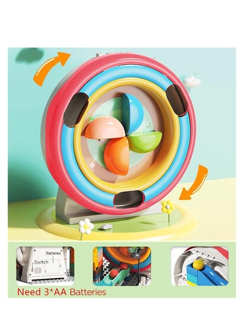 Marble Run Jungle Slide Building Set FL1619, 330 Big Blocks Gift Toy for Boys and Girls 3+ Years Old Who Love Interactive and STEM Games, Kids Learning and Education