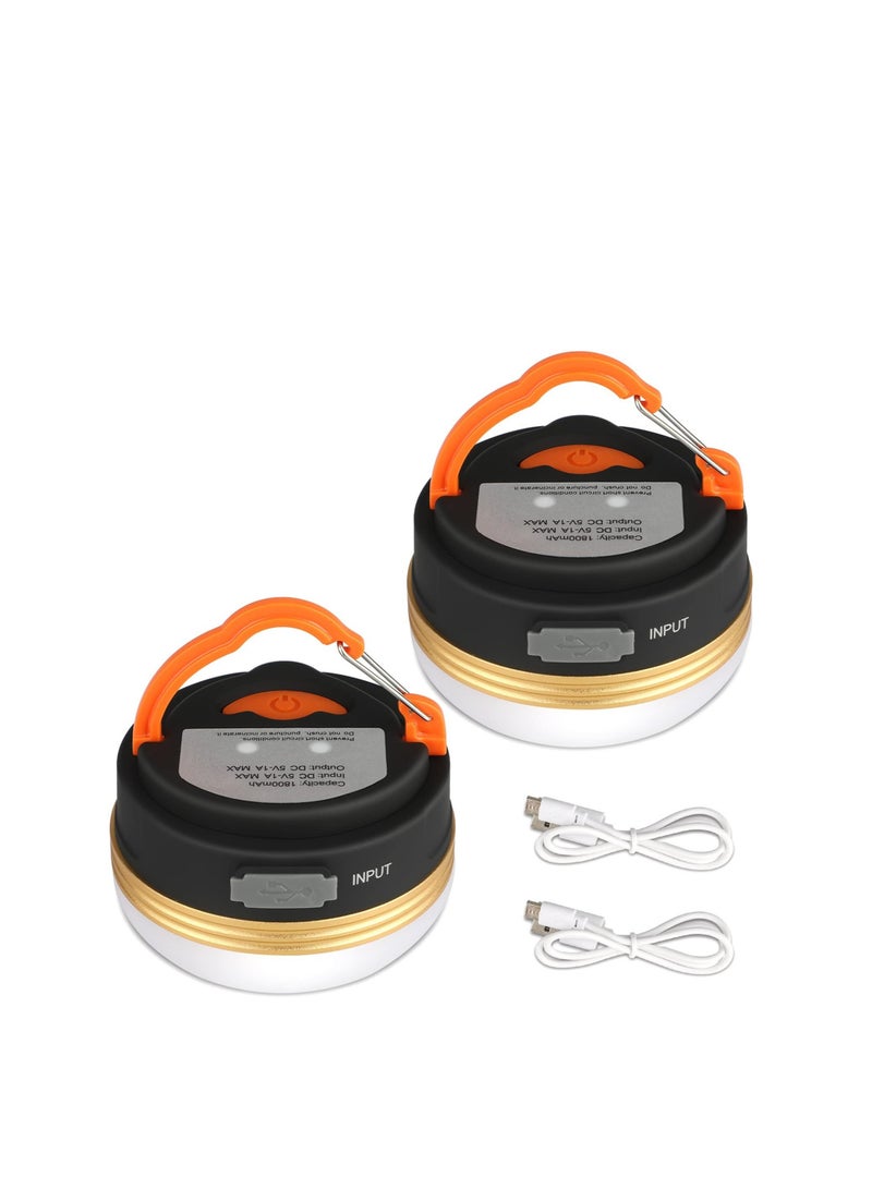 2 Pcs Camping Lantern, Camping Light with Magnetic Base, Tent Lights USB Rechargeable for Camping, Emergency, Fishing, Hiking