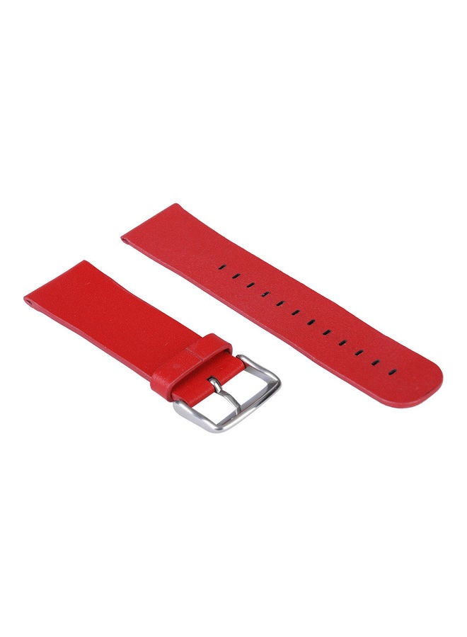 Genuine Leather Strap with Classic Texture Replacement For Apple Watch-42mm Red