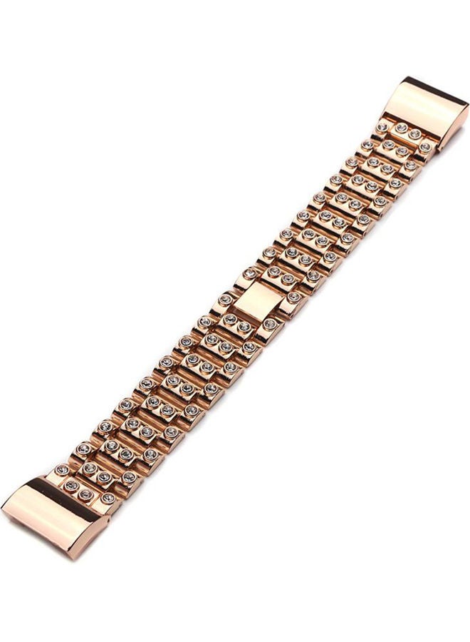 High Quality Zinc Watch Strap For Women Compatibil with Fitbit Charge 2 Rose Gold/White