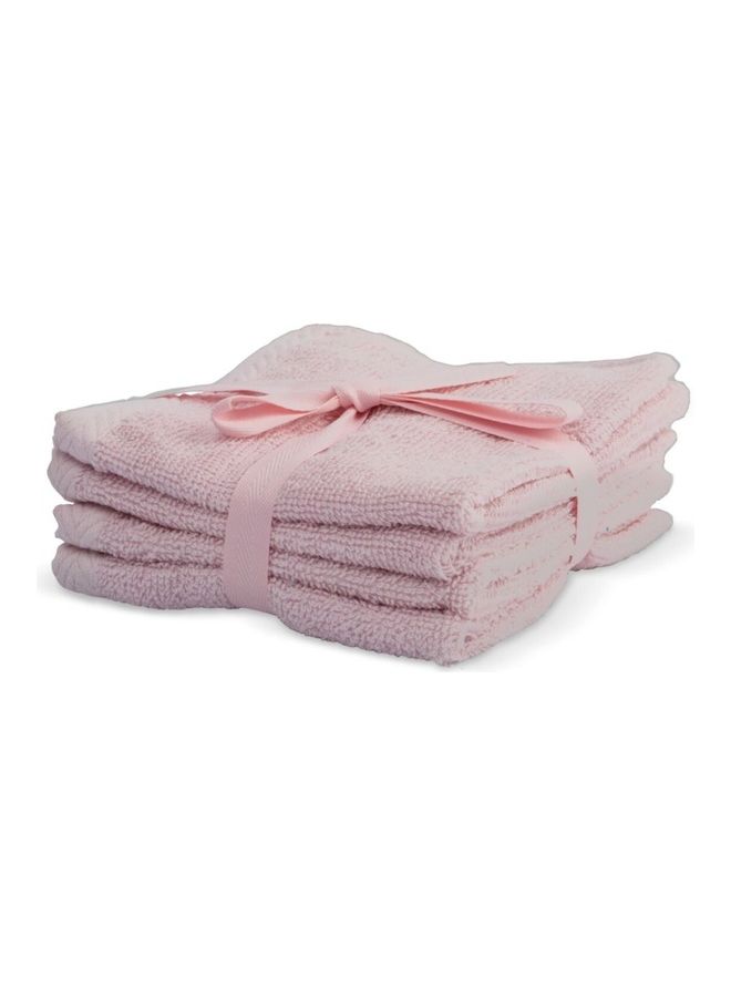 4-Piece Towel Set Pink 30X30cm