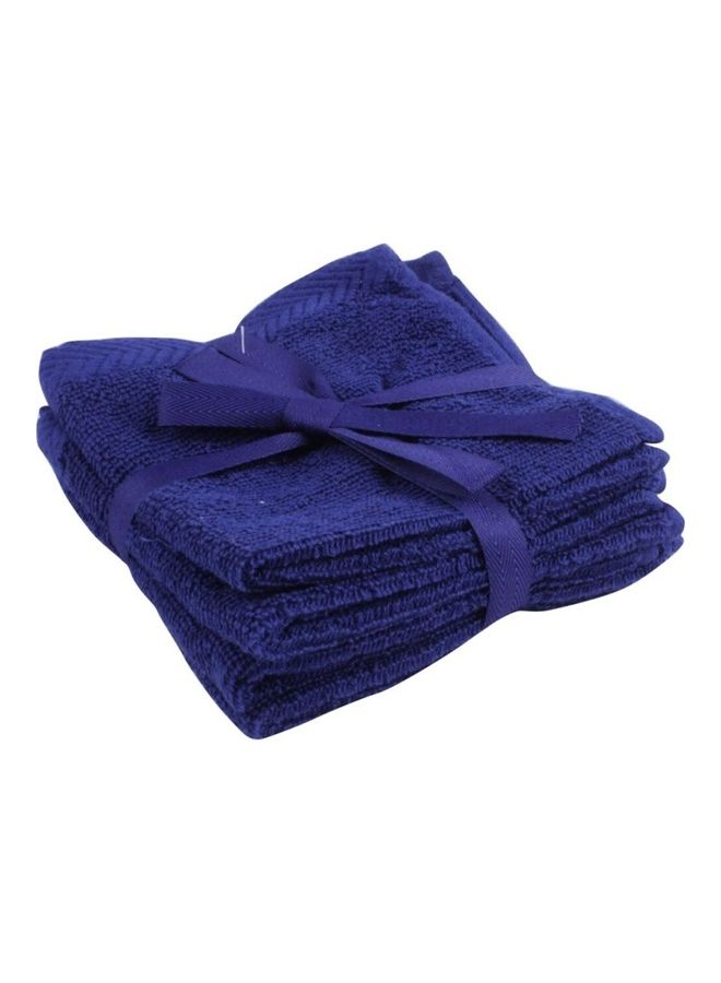 4-Piece Towel Set Blue 30X30cm