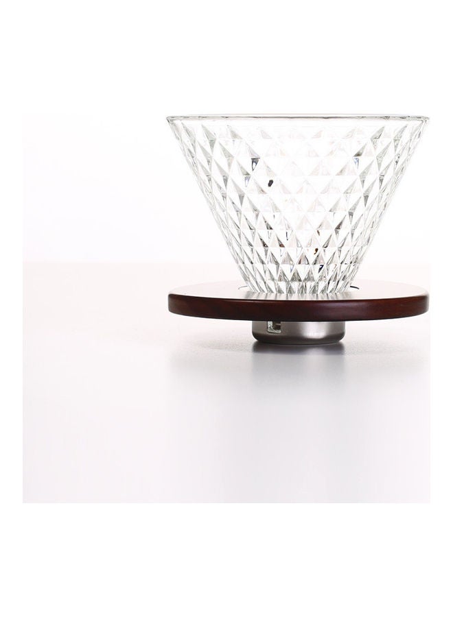 Glass Filter with Wooden Base Clear 20cm