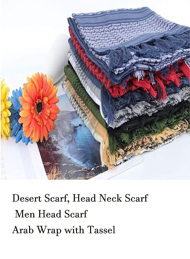 Desert Scarf Head Neck Scarf Men Head Scarf Arab Wrap with Tassel