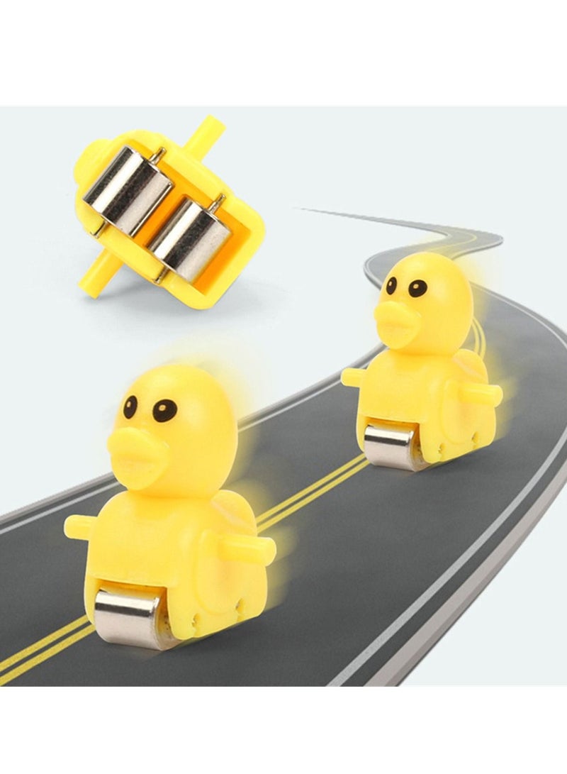 Electric Ducks Chasing Race Track Game Set, Small Ducks Climbing Toys with 9 LED Flashing Lights Music Button, Fun Duck Stair Climbing Toy for Toddlers and Kids, Playful Roller Coaster Toy