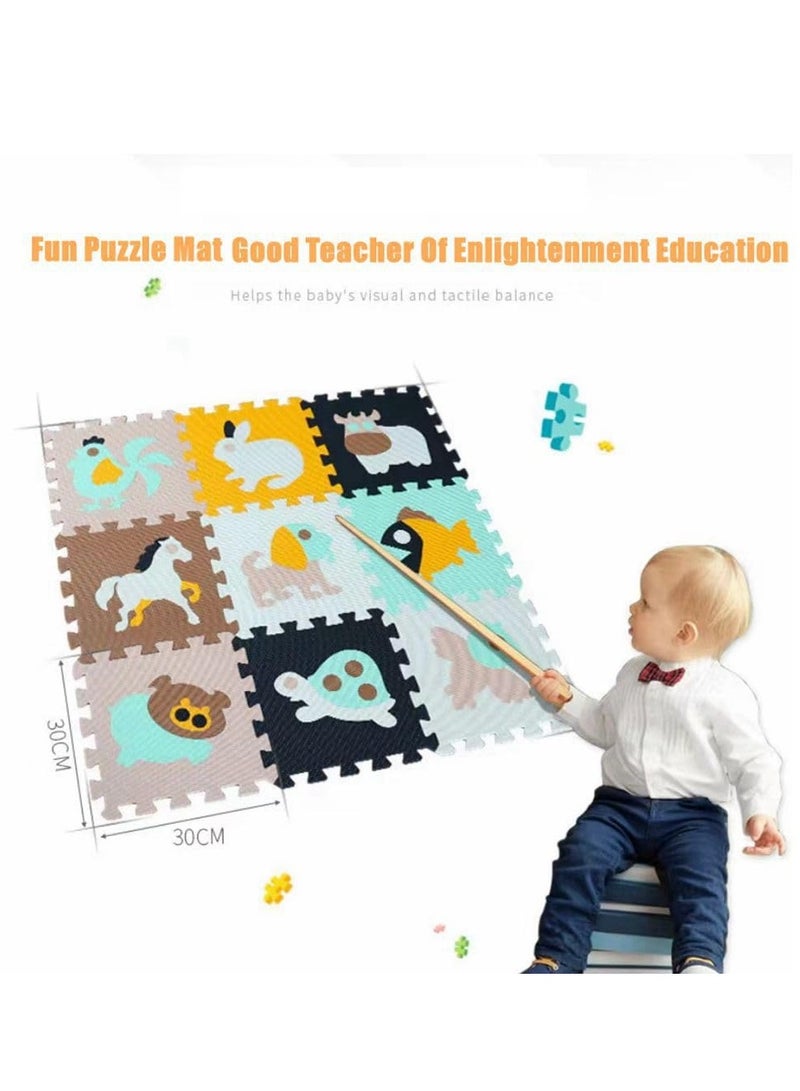 COOLBABY Foam Play Mat for Kids 25Pcs Square Interlocking Puzzle Floor Mat Baby Play Mat Floor Mat Foam Puzzle Playmat for Toddlers with Fence