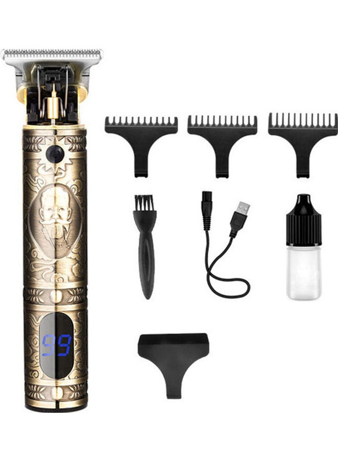8-Piece Professional Adjustable Hair Trimmer Blade Clipper Set 700Y Gold 9.5*5*19.8cm