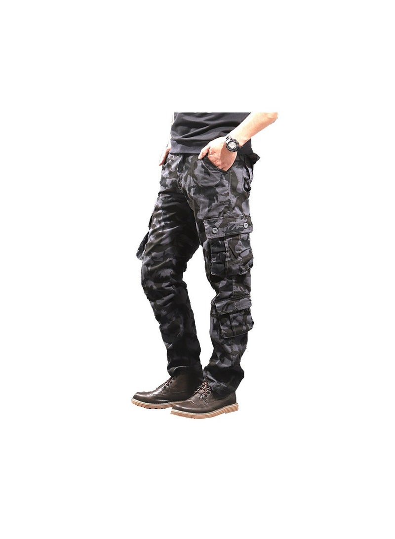 Squality Men Camouflage Military Overalls Black