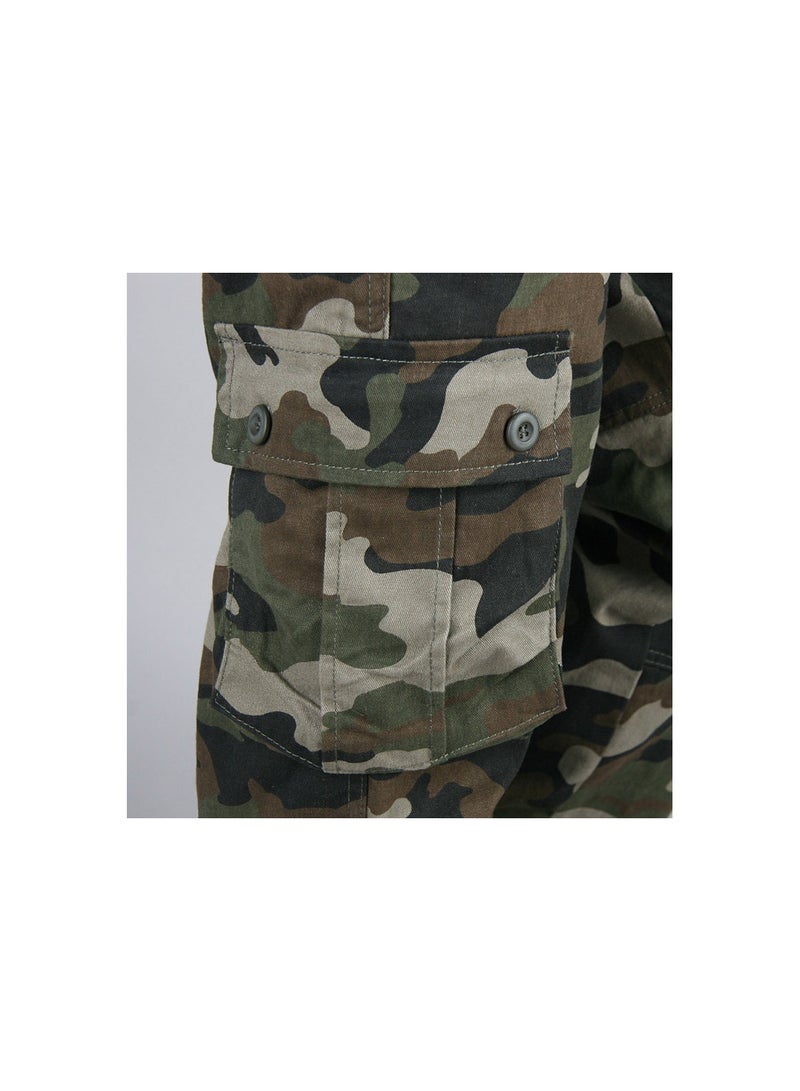 Squality Men Camouflage Military Overalls Green