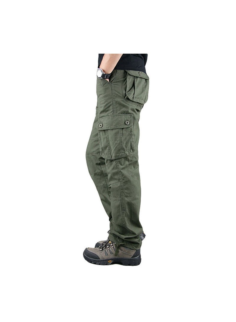 Squality Men Cargo Pants Grass Green(Six pockets)