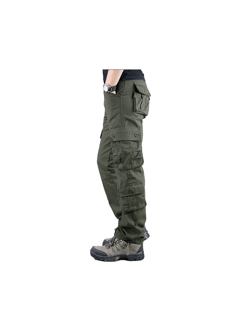 Squality Men Cargo Pants Army Green(Eight pockets