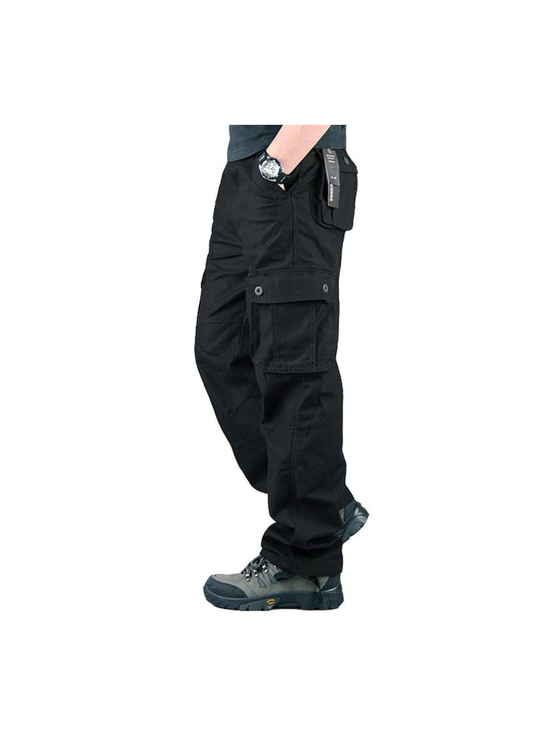 Squality Men Cargo Pants Black(Six pockets)