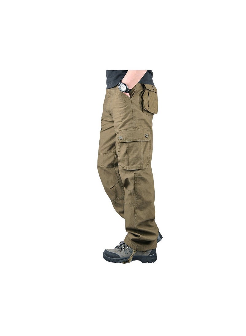 Squality Men Cargo Pants Brown(Six pockets)