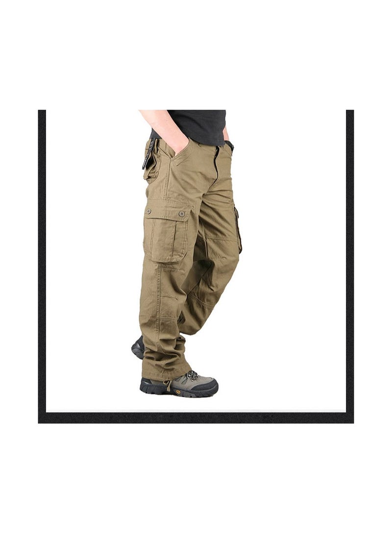 Squality Men Cargo Pants Brown(Six pockets)