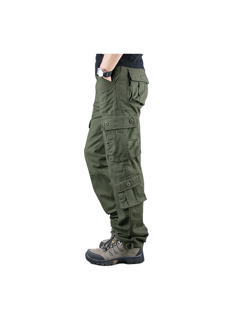 Squality Men Cargo Pants Grass Green（Eight pockets）