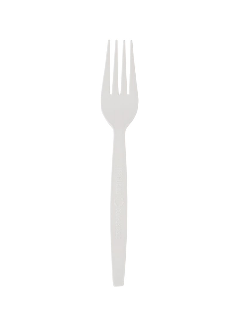 Plastic Heavy Duty Fork- PWCT1622| 1000 Pieces. (50pcs*20pkt) 5.3 Grams Each, Premium-Quality, BPA-Free, Food grade and Hygienic| Perfect for Parcels, Large Gatherings, Takeout, Etc| White