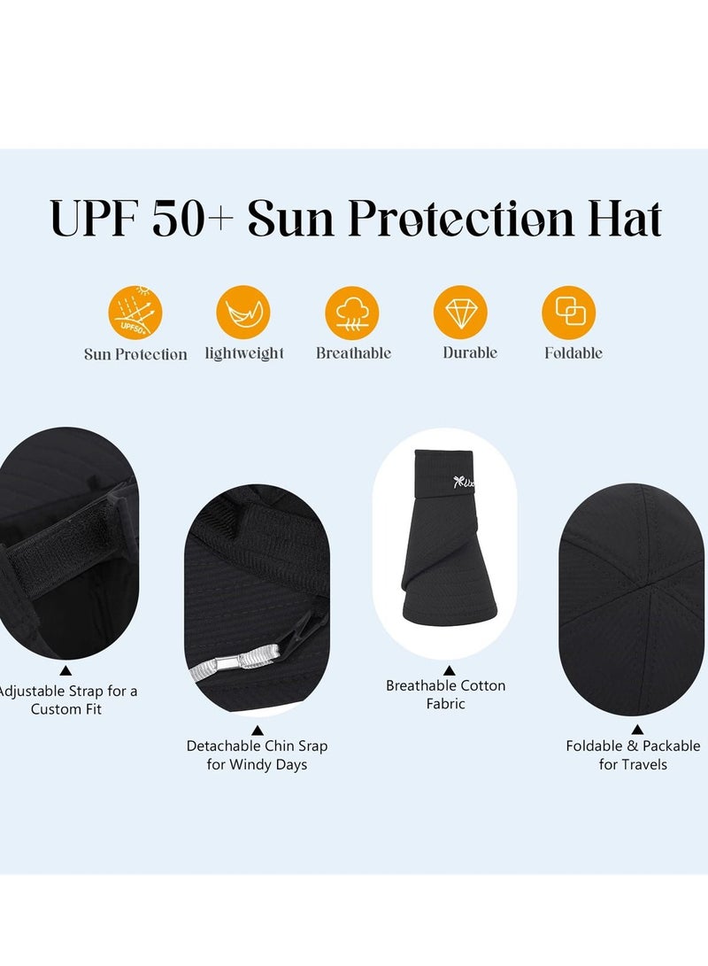 Sun Hats for Women with UV Protection, Wide Brim 2 in 1 Zip off Viso, Stylish and Packable Summer Beach Hat for Women, Perfect for Golf and Outdoor