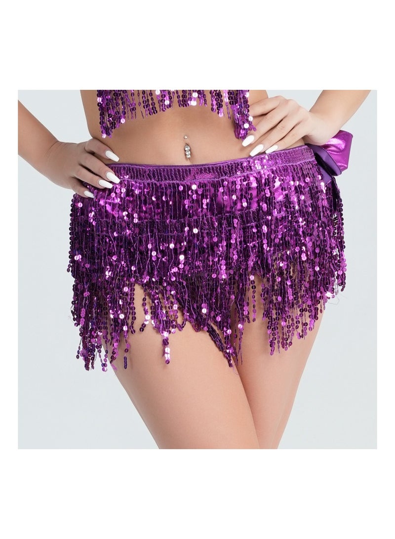 Squality Women Belly Dance Scarf Purple