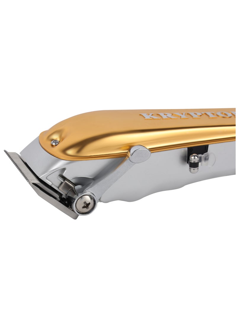 Rechargeable Professional Hair Clipper With High-Capacity Battery And Fast Charging, 4 Hours Working- KNTR5293 Golden