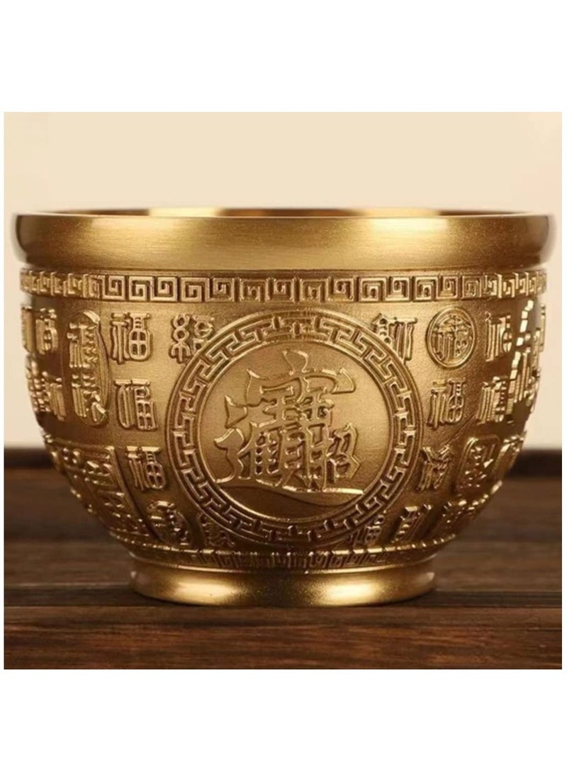 Brass Treasure Bowl, Cornucopia Bowl Treasure Basin Wealth Good Lucky Prosperity Bowl Golden Offering Bowl Money Bowl Home Office Decorations, Housewarming Gifts