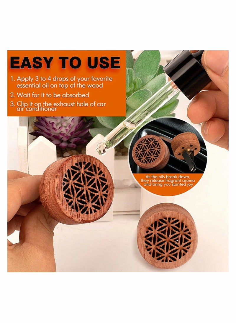 2 Pieces Wooden Car Aromatherapy Essential Oil Diffuser Air Freshener Vent Clip Perfume Outlet for Valentine's Day Giving to Create a Romantic Atmosphere