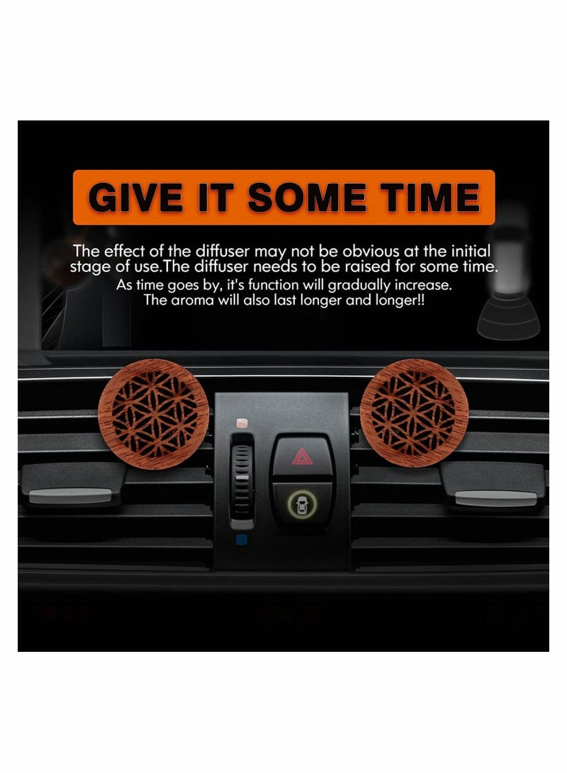 2 Pieces Wooden Car Aromatherapy Essential Oil Diffuser Air Freshener Vent Clip Perfume Outlet for Valentine's Day Giving to Create a Romantic Atmosphere