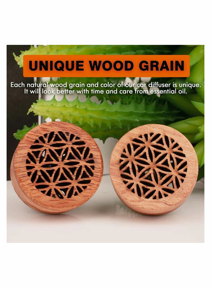 2 Pieces Wooden Car Aromatherapy Essential Oil Diffuser Air Freshener Vent Clip Perfume Outlet for Valentine's Day Giving to Create a Romantic Atmosphere