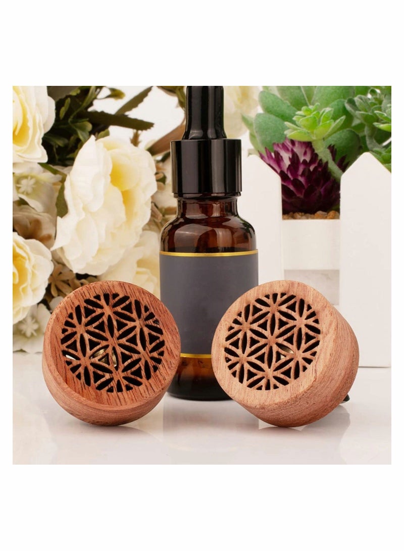 2 Pieces Wooden Car Aromatherapy Essential Oil Diffuser Air Freshener Vent Clip Perfume Outlet for Valentine's Day Giving to Create a Romantic Atmosphere