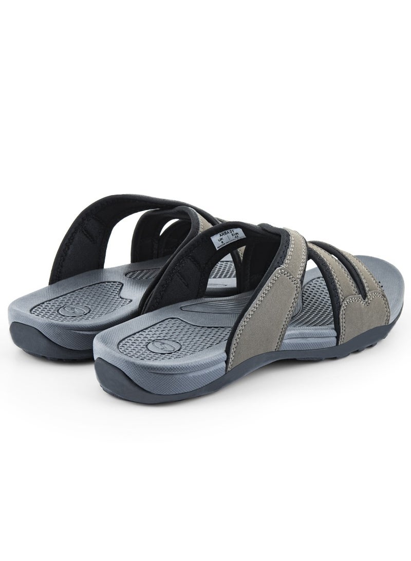 Slippers for Men | Arabic Style Slide-on | Series - ARBA-01 Grey