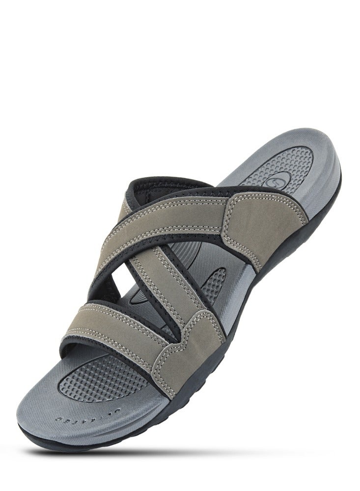 Slippers for Men | Arabic Style Slide-on | Series - ARBA-01 Grey