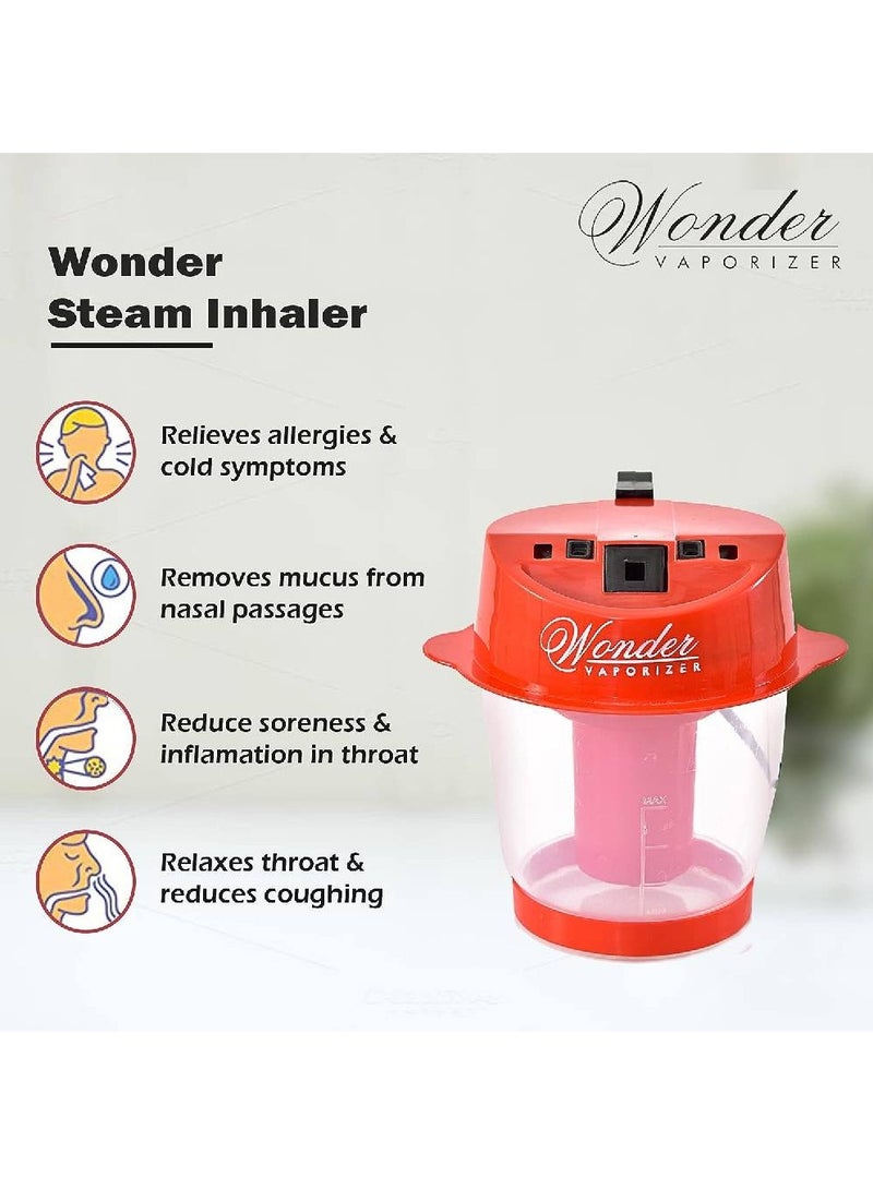 Wonder Professional Plastic Vaporizer Steam Inhaler - Red