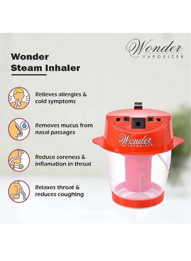 Wonder Professional Plastic Vaporizer Steam Inhaler - Red