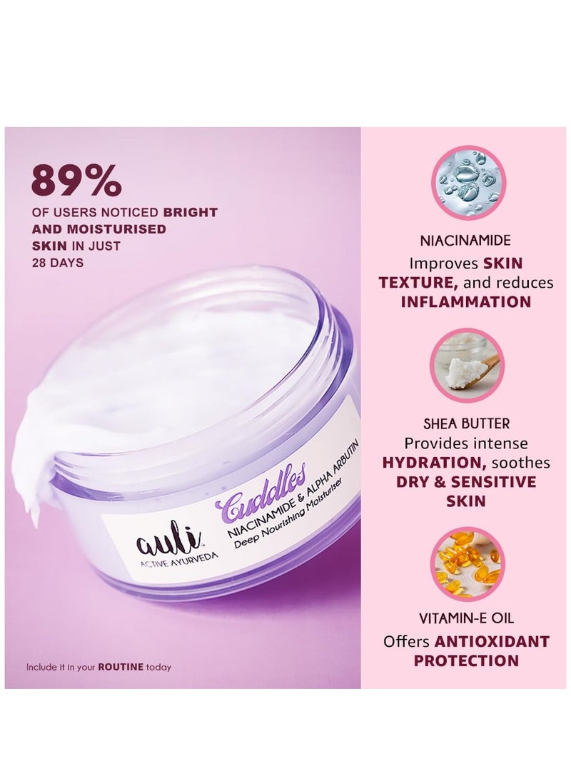 Auli Alpha Arbutin 0.5% and Niacinamide 5% Face Moisturiser for All Skin Types 120GM
